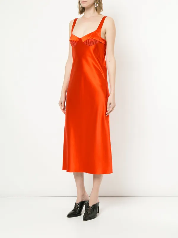 dion lee layered silk satin dress