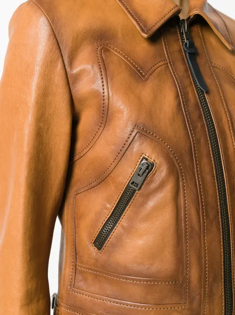 coach burnished leather jacket