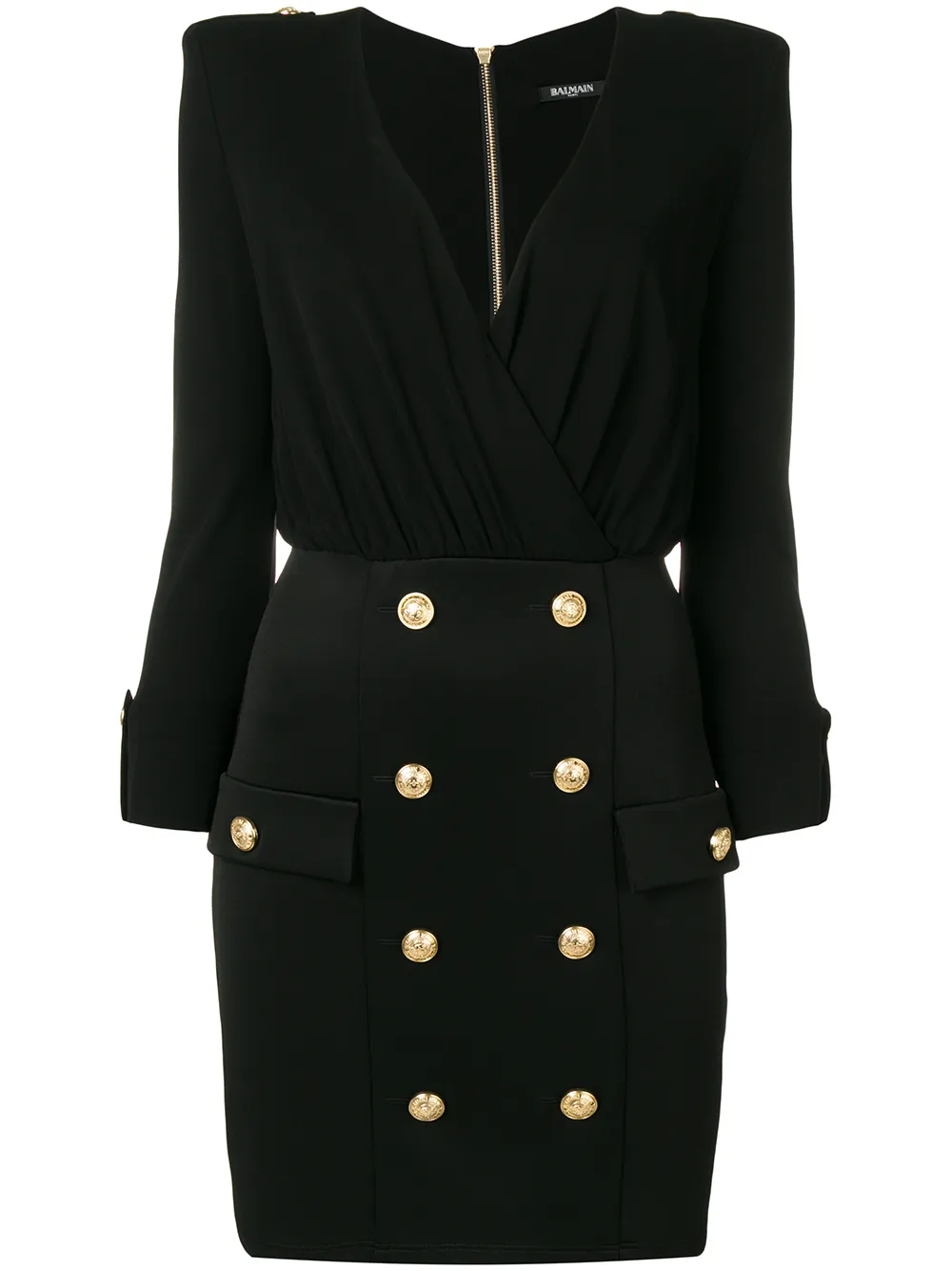 Balmain plunge neck mini dress | Black | Image 1