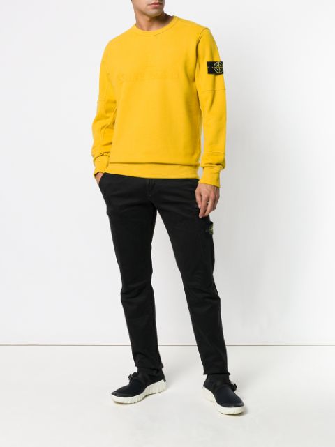 stone island embossed logo sweatshirt