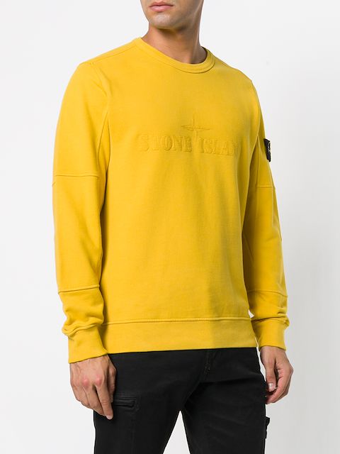 stone island embossed logo sweatshirt