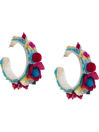 Ranjana Khan Fl Liqués Hoop Earrings Farfetch Ranjana Khan Fl Liqués Hoop Earrings