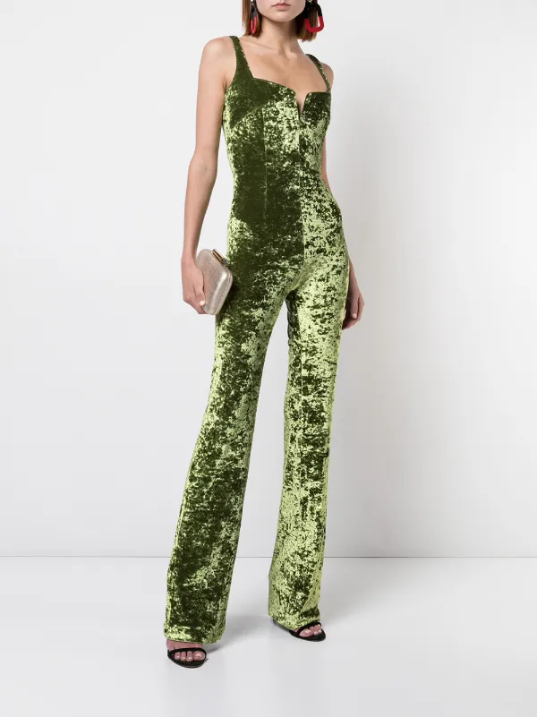 green evening jumpsuit