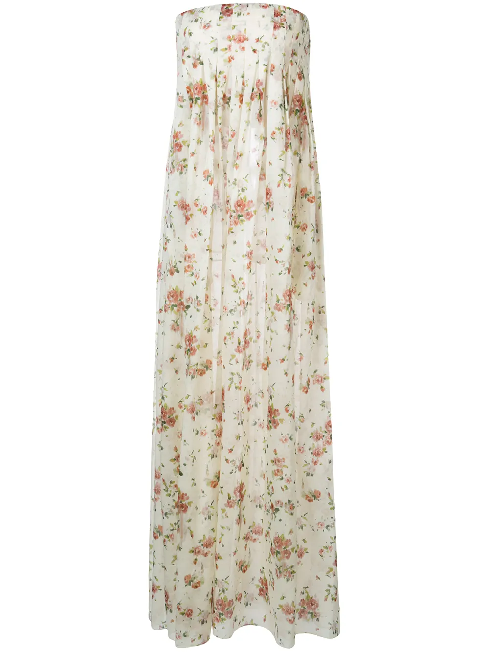 strapless floral maxi dress