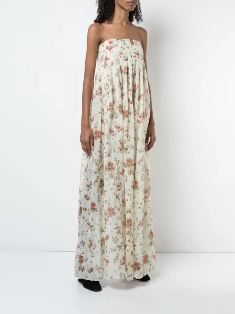 strapless floral maxi dress