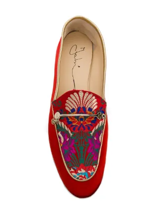 floral embroidered loafers展示图