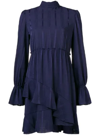 See By Chloé Asymmetric Ruffle Hem Dress Farfetch See By Chloé Asymmetric Ruffle Hem Dress