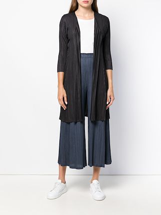 mid-length pleated cardi-coat展示图