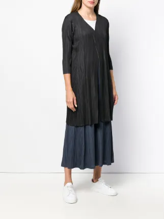 mid-length pleated cardi-coat展示图