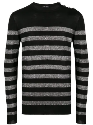 Metallic striped clearance sweater