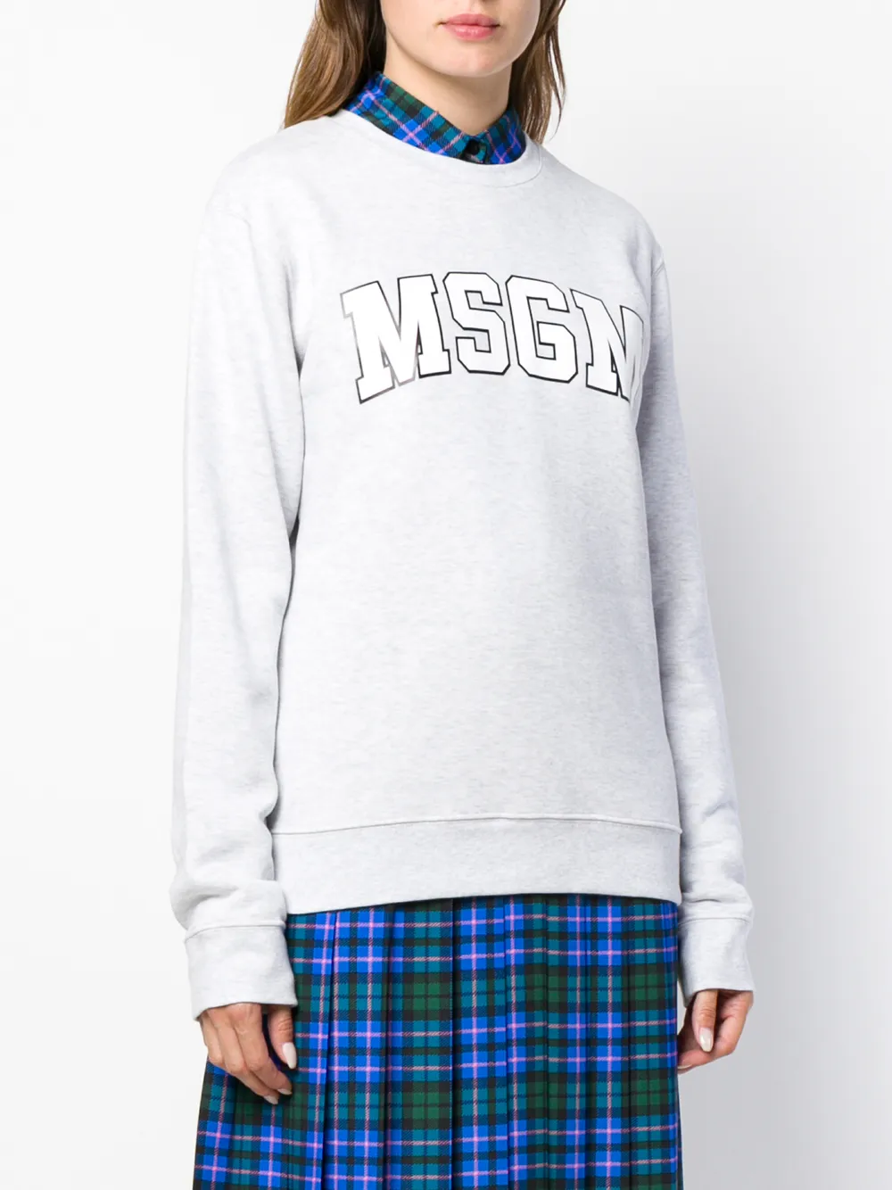 MSGM trui met geprint logo Grijs