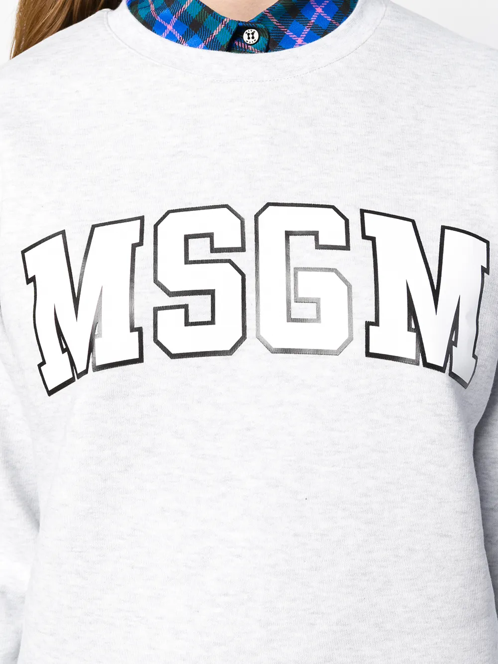 MSGM trui met geprint logo Grijs