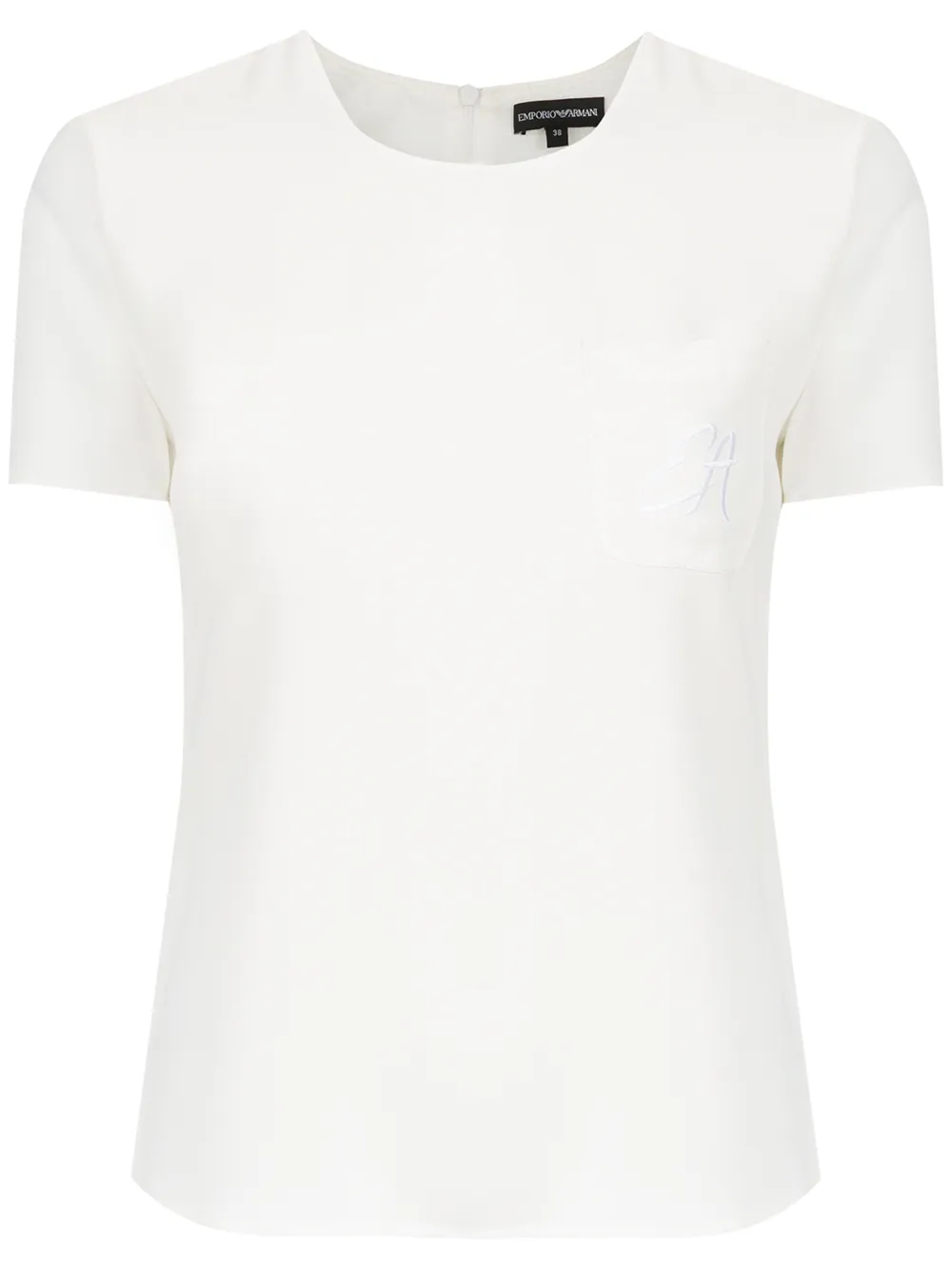 

Emporio Armani playera con bolsillo bordado - Blanco