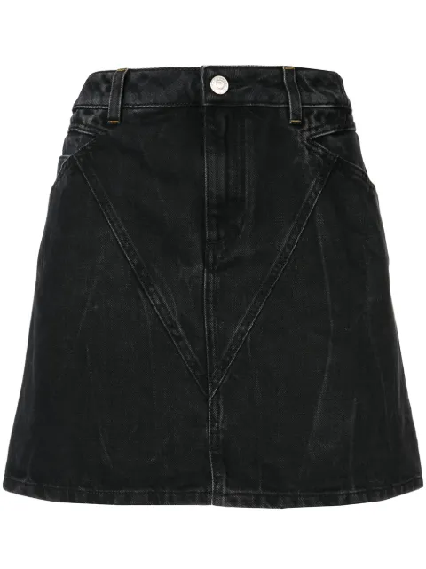 black wash denim skirt