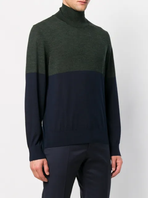 JOSEPH JOSEPH HIGH NECK NOVELTY KNIT JUMPER - BLUE