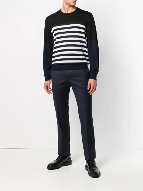 JOSEPH JOSEPH STRIPE NOVELTY KNIT SWEATER - BLACK