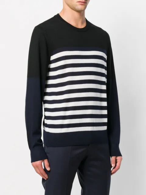 JOSEPH JOSEPH STRIPE NOVELTY KNIT SWEATER - BLACK