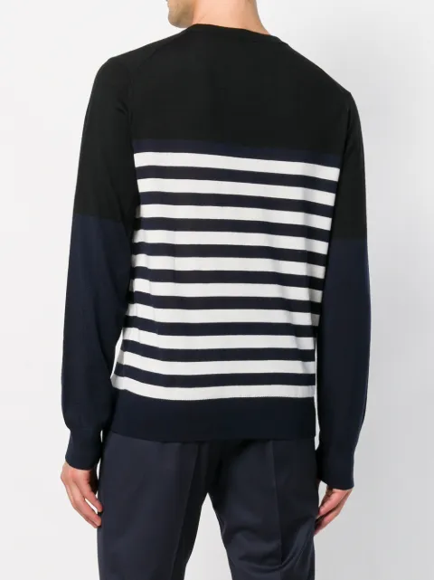 JOSEPH JOSEPH STRIPE NOVELTY KNIT SWEATER - BLACK