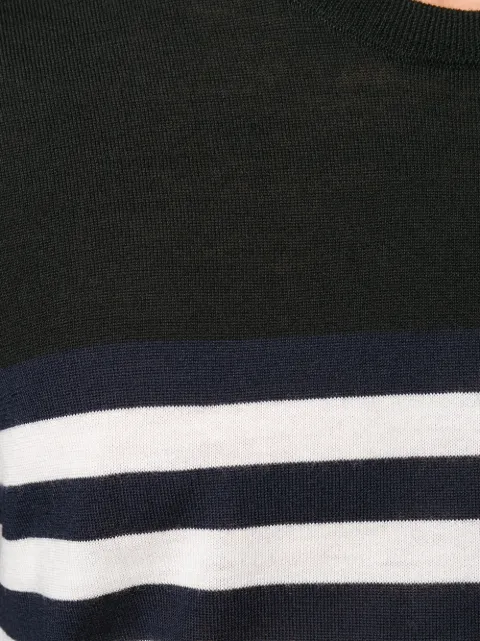 JOSEPH JOSEPH STRIPE NOVELTY KNIT SWEATER - BLACK