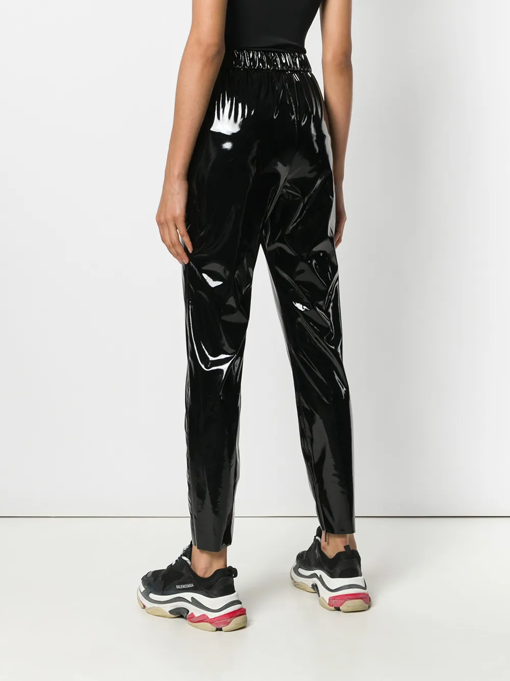 MSGM PVC joggingbroek Zwart