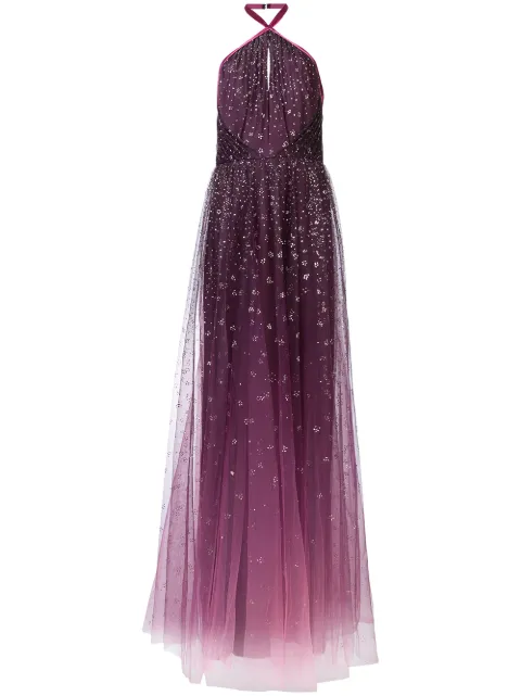 marchesa notte ombre halter gown