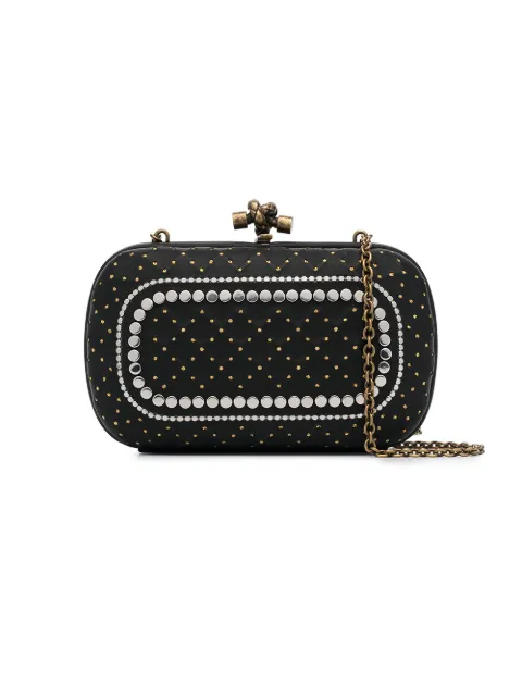 Bottega Veneta Black Catena Studded Clutch Bag | ModeSens