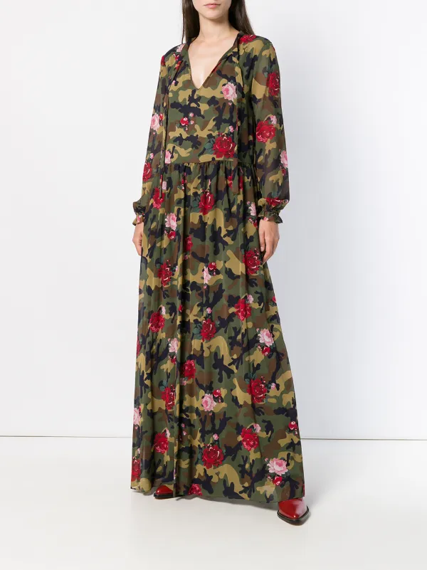 twin set vestito lungo fiori