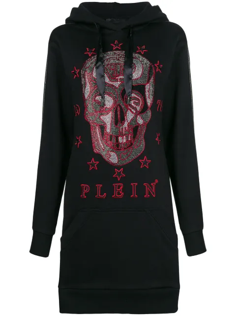 Philipp Farfetch Jurk Plein Capuchon Met 6yYb7gf