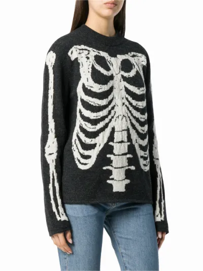 skeleton intarsia knit sweater | Saint 
