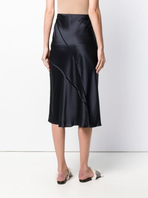 vince raw edge silk skirt