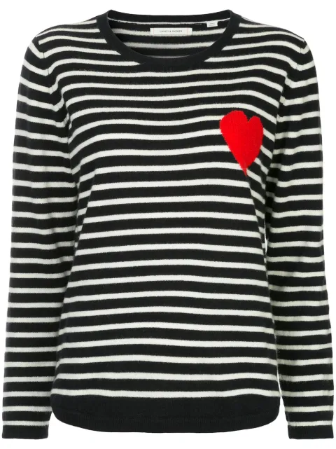 Chinti & Parker Breton stripe heart jumper