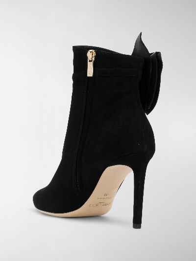 black bow ankle boots