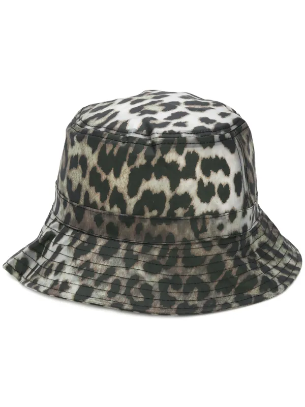 ganni bucket hat leopard