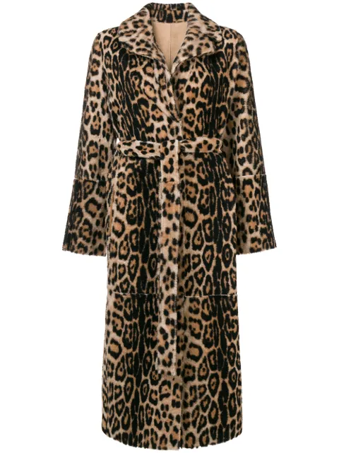 Yves Salomon leopard print fur coat
