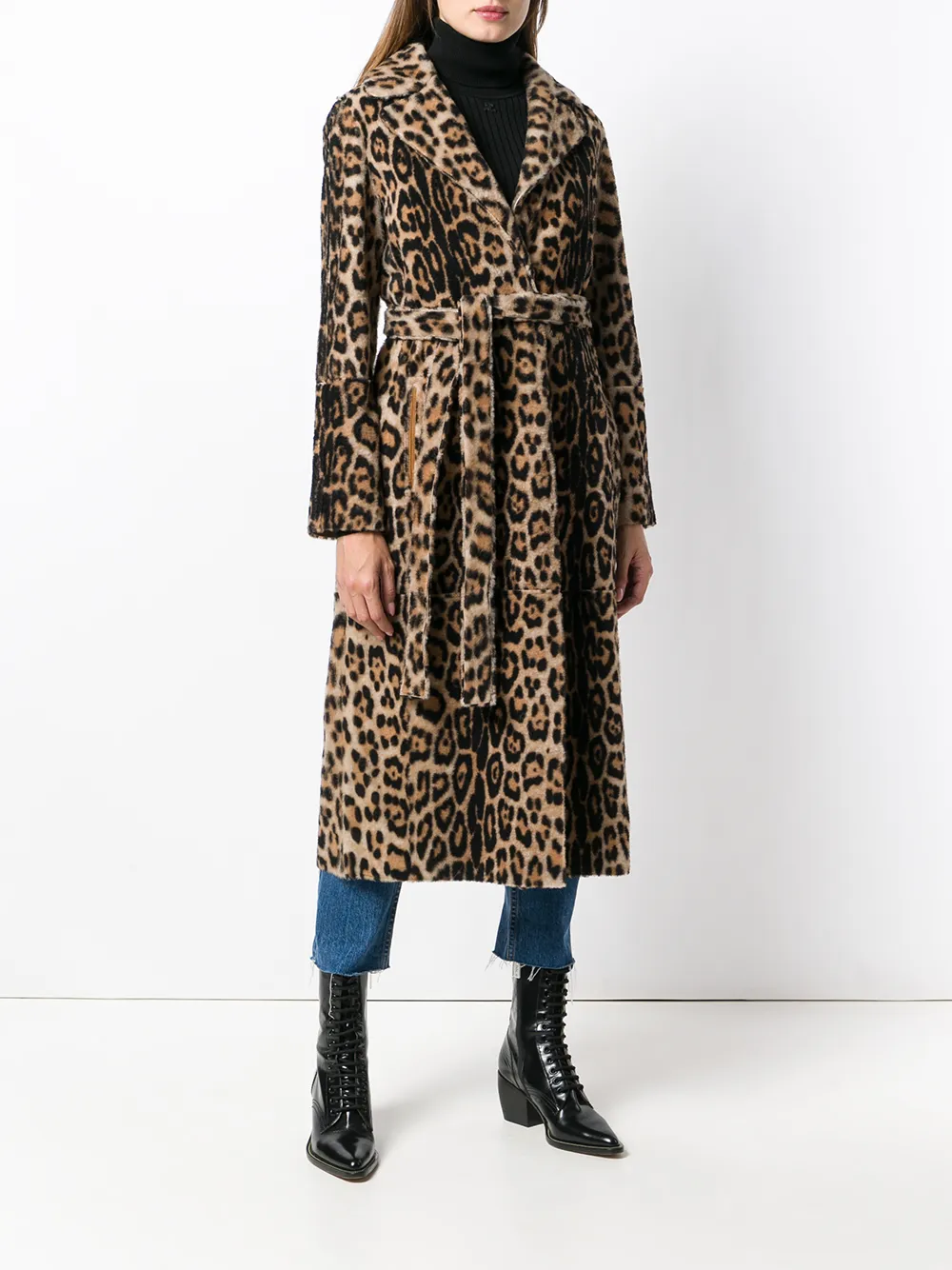 Yves Salomon bontjas met luipaardprint Beige