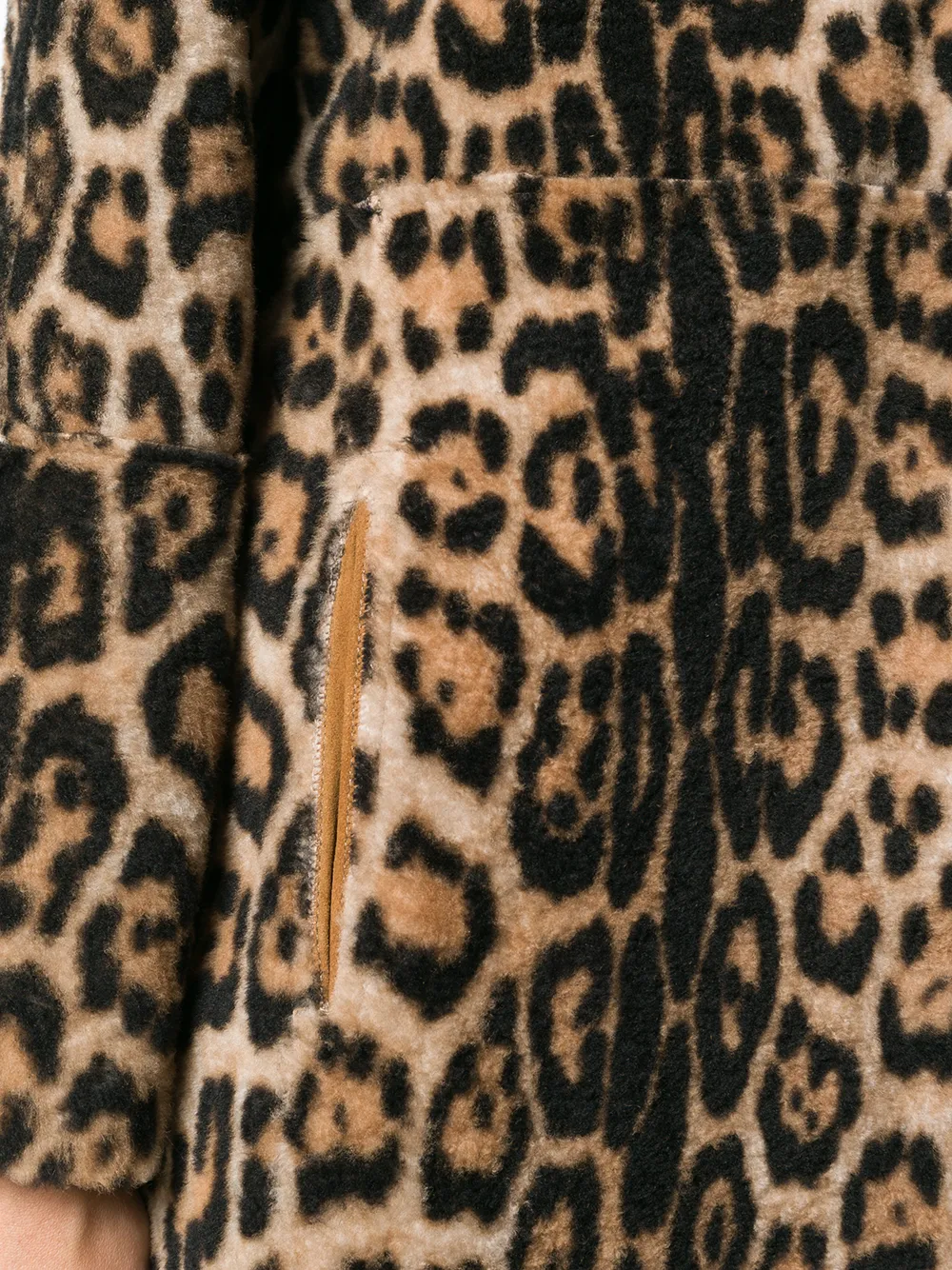 Yves Salomon bontjas met luipaardprint Beige