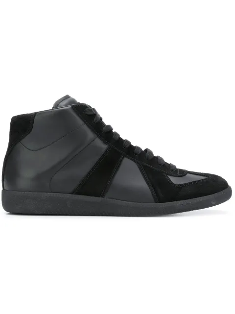 Click to view more detailed imagery on our partner's website Maison Margiela Men's Replica Mid-top Sneakers In Black