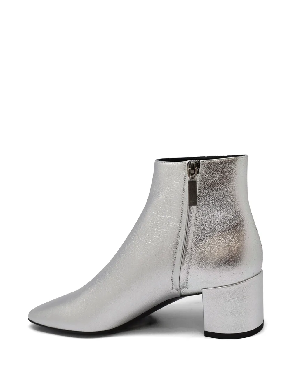 Saint Laurent enkellaarzen met gesp Zilver