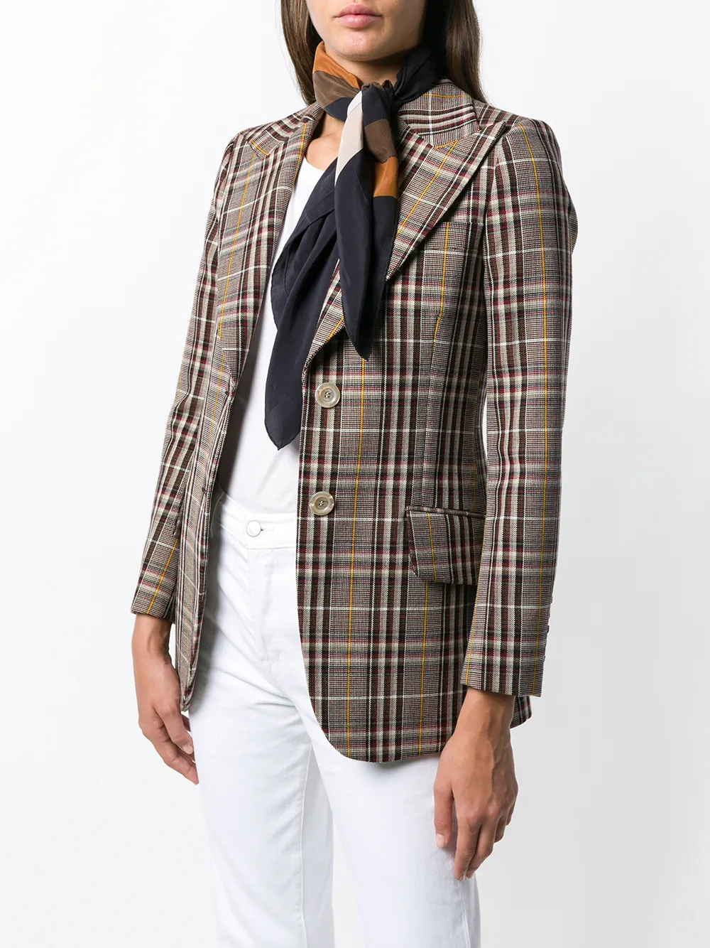 Pre-owned Saint Laurent Patterned Scarf In Black
