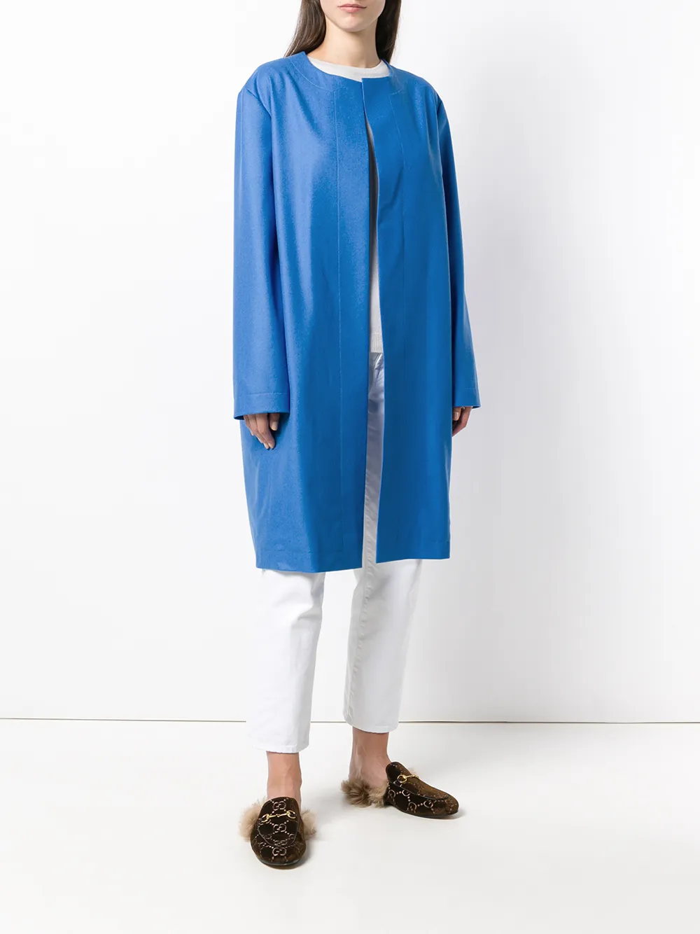 Liska jas met enkele rij knopen Blauw