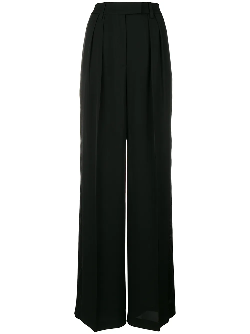 high-waisted flared trousers