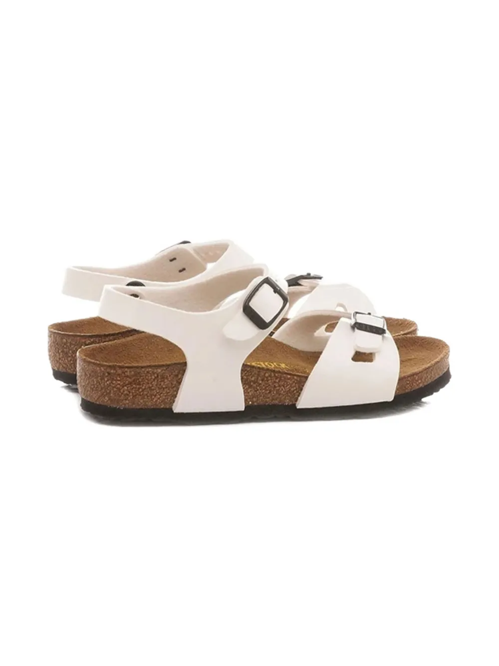 Birkenstock Kids sandalen met gesp Wit
