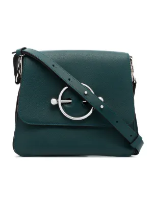 Jw Anderson Bags For Women Farfetch Green Disc Leather Shoulder Bag
