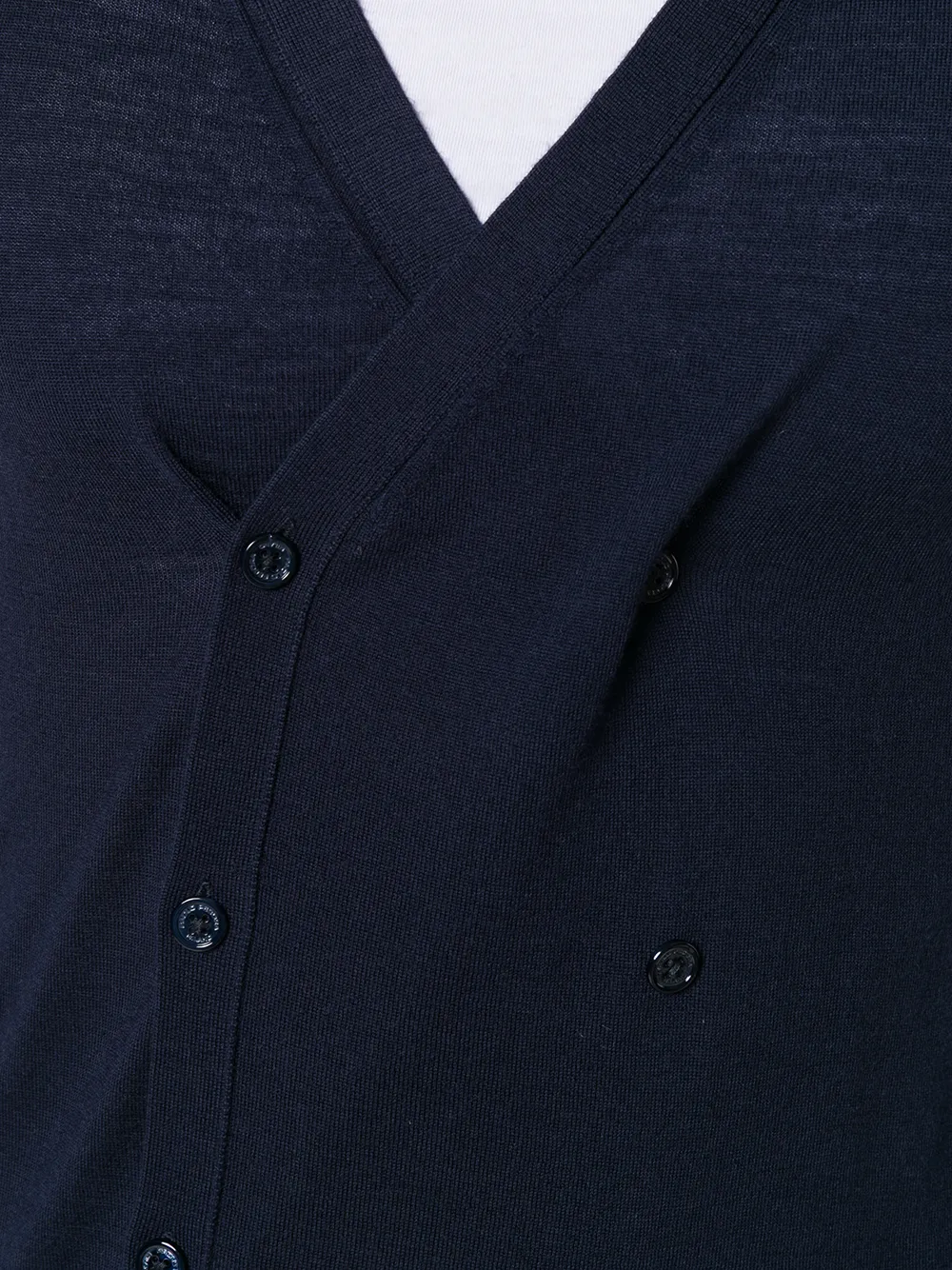 Paolo Pecora vest met dubbele rij knopen en V-hals Blauw