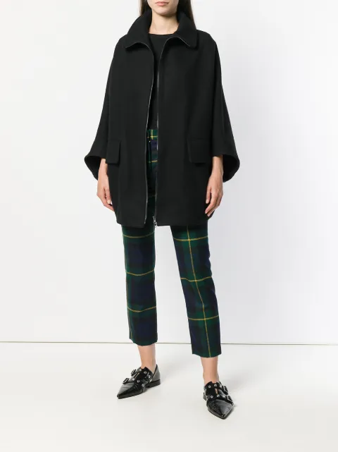 YOHJI YAMAMOTO YOHJI YAMAMOTO CROPPED SLEEVE ZIP COAT - BLACK