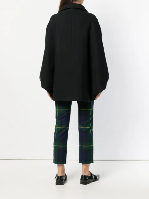 YOHJI YAMAMOTO YOHJI YAMAMOTO CROPPED SLEEVE ZIP COAT - BLACK