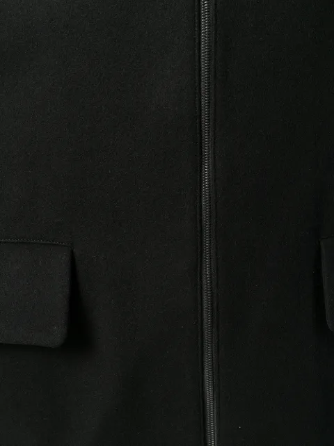 YOHJI YAMAMOTO YOHJI YAMAMOTO CROPPED SLEEVE ZIP COAT - BLACK
