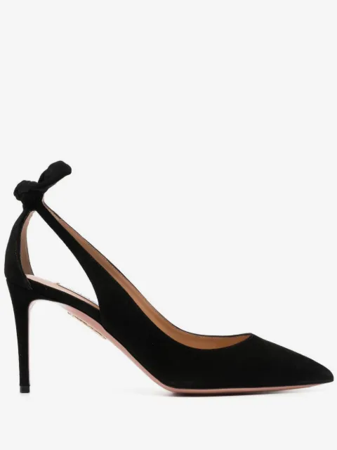 Aquazzura bow suede pumps