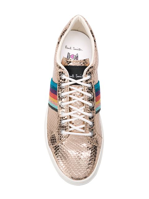 paul smith 彩虹条纹金属感板鞋