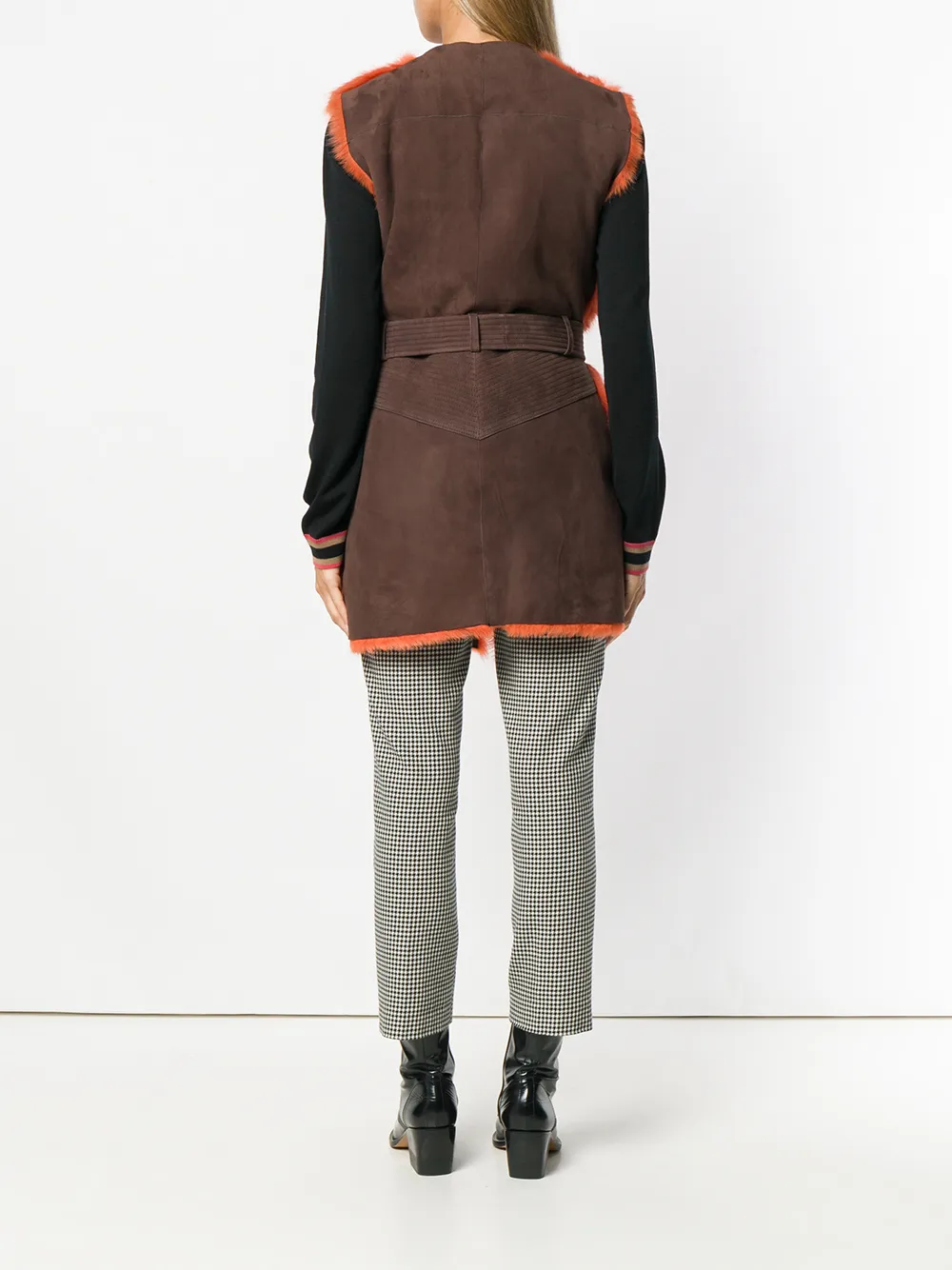 Alberta Ferretti mouwloze gilet met riem Oranje